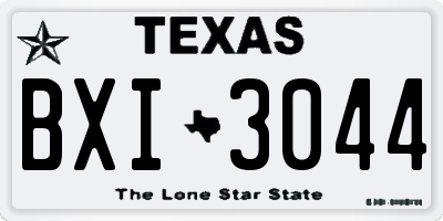 TX license plate BXI3044