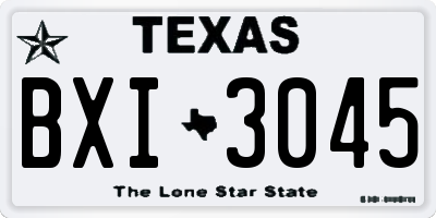 TX license plate BXI3045