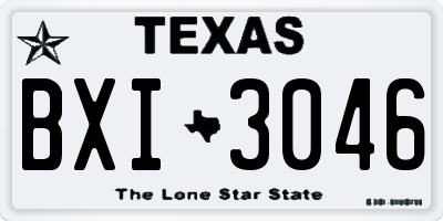 TX license plate BXI3046