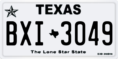 TX license plate BXI3049
