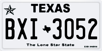 TX license plate BXI3052