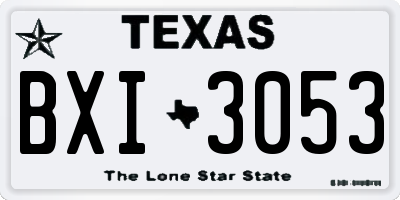 TX license plate BXI3053