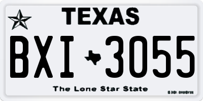 TX license plate BXI3055