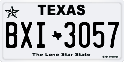 TX license plate BXI3057