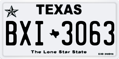 TX license plate BXI3063