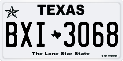 TX license plate BXI3068