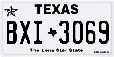 TX license plate BXI3069
