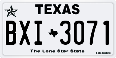TX license plate BXI3071
