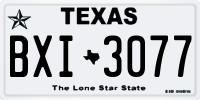 TX license plate BXI3077