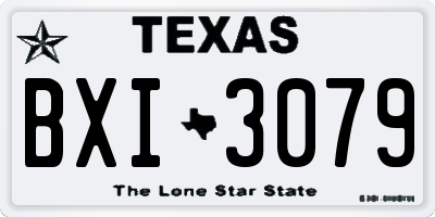 TX license plate BXI3079