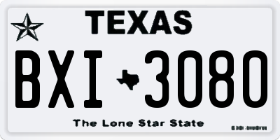 TX license plate BXI3080