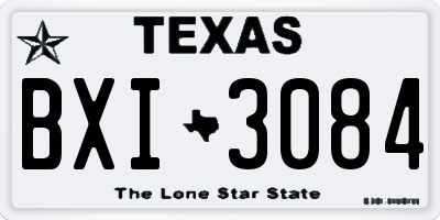 TX license plate BXI3084