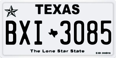 TX license plate BXI3085