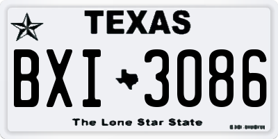 TX license plate BXI3086