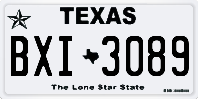 TX license plate BXI3089