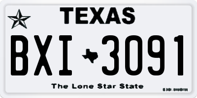 TX license plate BXI3091
