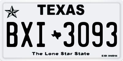 TX license plate BXI3093