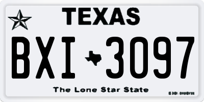 TX license plate BXI3097