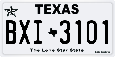 TX license plate BXI3101