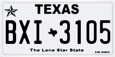 TX license plate BXI3105