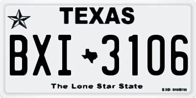 TX license plate BXI3106
