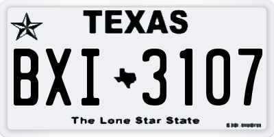 TX license plate BXI3107