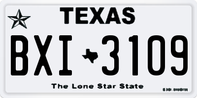 TX license plate BXI3109