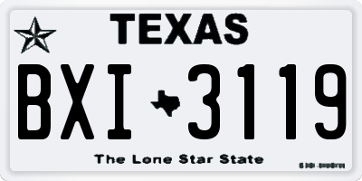 TX license plate BXI3119