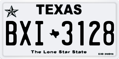TX license plate BXI3128