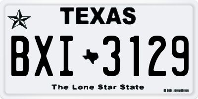 TX license plate BXI3129