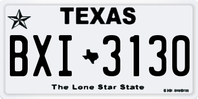 TX license plate BXI3130