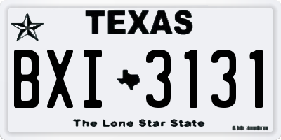 TX license plate BXI3131