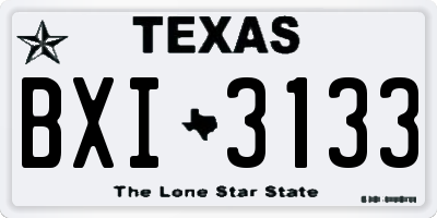 TX license plate BXI3133