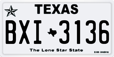 TX license plate BXI3136