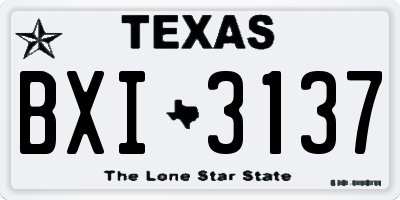 TX license plate BXI3137