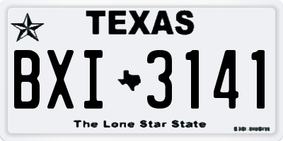 TX license plate BXI3141