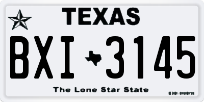 TX license plate BXI3145