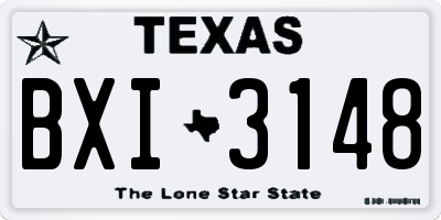 TX license plate BXI3148