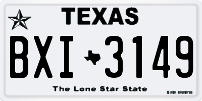 TX license plate BXI3149