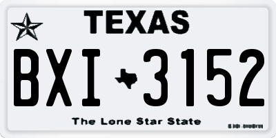 TX license plate BXI3152