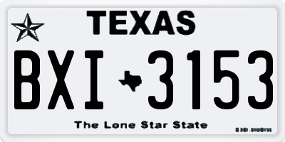 TX license plate BXI3153