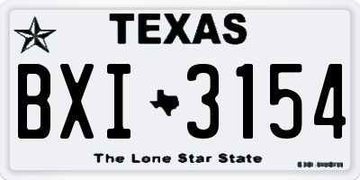 TX license plate BXI3154