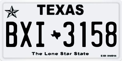 TX license plate BXI3158