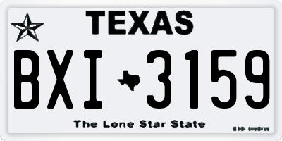 TX license plate BXI3159