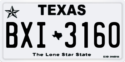 TX license plate BXI3160