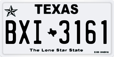 TX license plate BXI3161