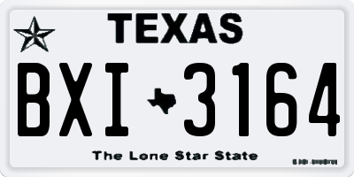 TX license plate BXI3164
