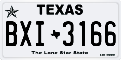 TX license plate BXI3166