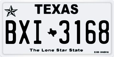 TX license plate BXI3168