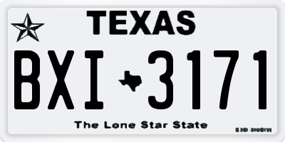 TX license plate BXI3171